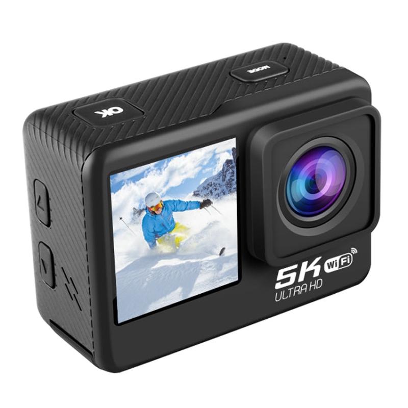 5K/30FPS WIFI HD Anti-Shake Remote Touch Dual-Screen IP68 Waterproof Sports Camera