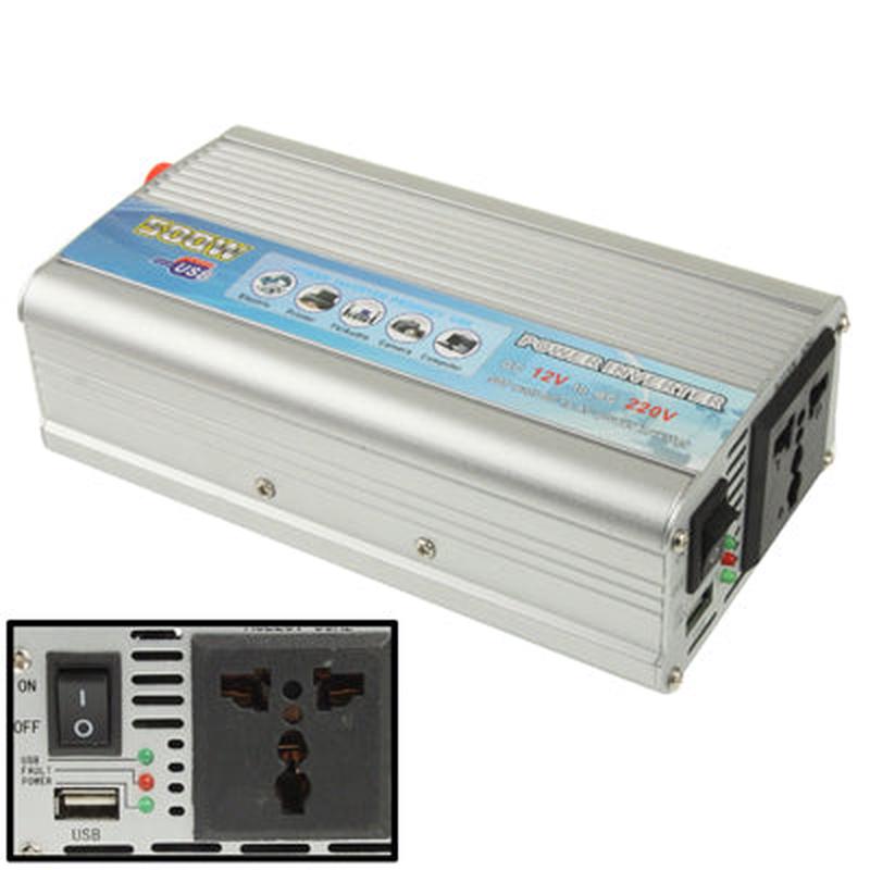 500W DC 12V to AC 220V Car Power Inverter with USB Port