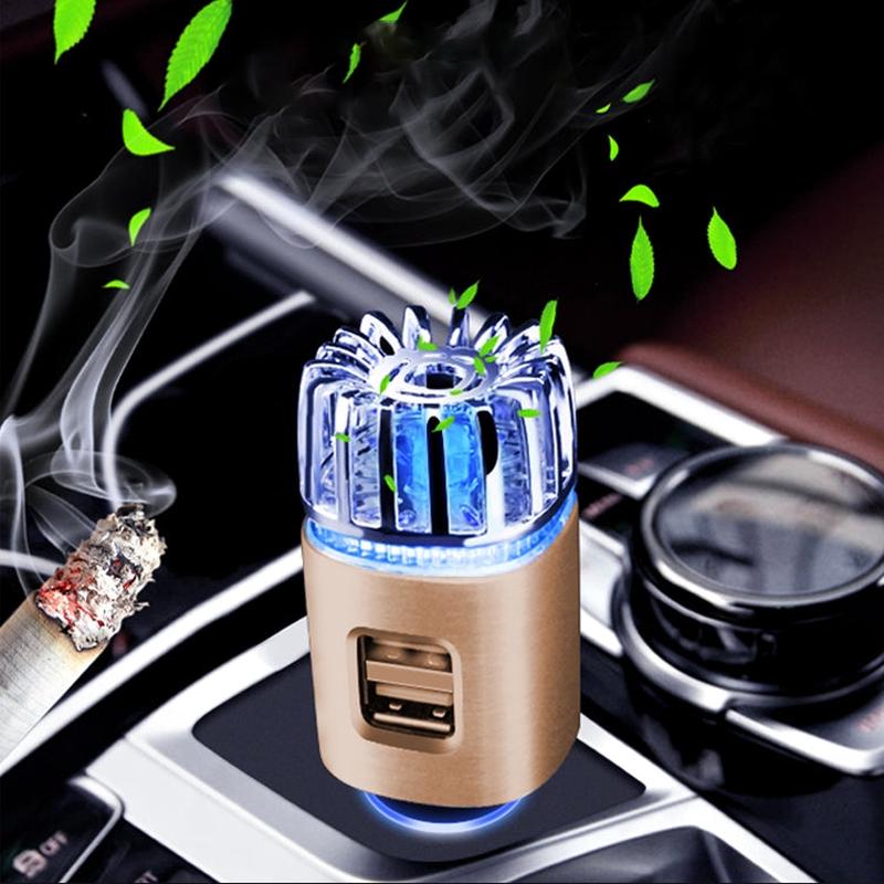 2 in 1 Car Negative-ion Aromatherapy Air Purifier Humidifier + Dual USB Port Car Charger