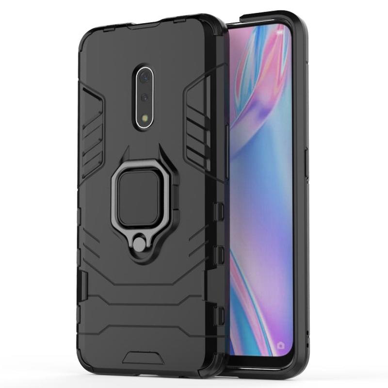 PC + TPU Shockproof Protective Case for OPPO K3 /Realme X, with Magnetic Ring Holder