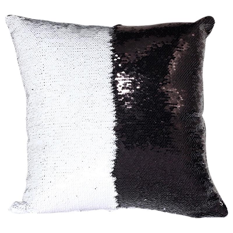 DIY Two Tone Glitter Sequins Throw Pillow Case Reversible Sequin Magical Color Changing Pillow Cover, Size: 40*40cm