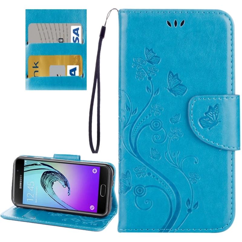For Galaxy A5 (2017) / A520 Butterflies Love Flowers Embossing Horizontal Flip Leather Case with Holder & Card Slots & Wallet & Lanyard