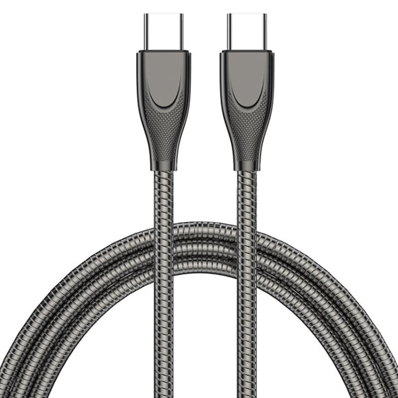 ADC-009 USB-C / Type-C to USB-C / Type-C Zinc Alloy Hose Fast Charging Data Cable, Cable Length: 1m