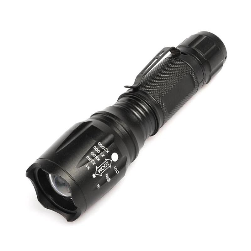 T02 Pen Clip Mini Flashlight T6 Telescopic Zoom Led Flashlight Outdoor Waterproof Long Shot Glare Flashlight