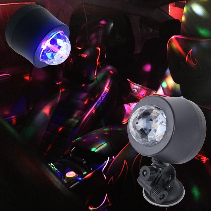 5V 6W Colorful Car Decoration DJ Light Sound Activated Strobe Effect Atmosphere Light Star Music Light Lamp with 6 RGB LED Lights, Cable Length:4m