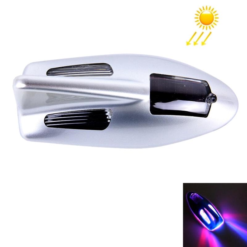 Solar Colorful Light Anti Collision Shark Fin Car Taillight LED Flash Warning Light Caution Light