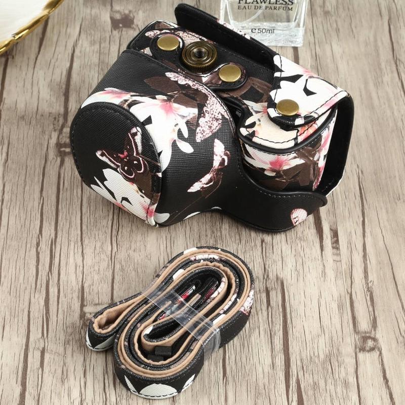 Flower Pattern PU Leather Camera Case for Sony A6000 / A6300 / A6400 / Nex 6