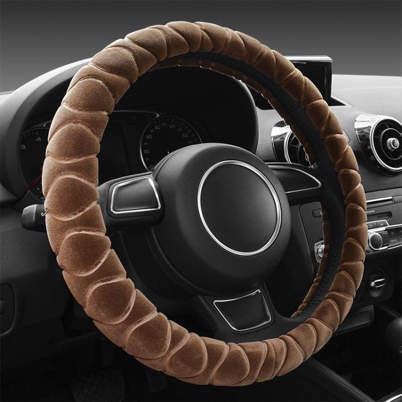 Car Universal Short Plush Warm Anti-skid Steering Wheel Cover, Adaptation Steering Wheel Diameter: 38cm