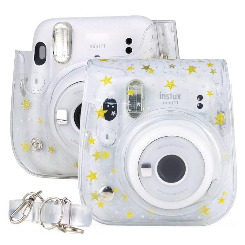 Stars Crystal PVC Hard Case Camera Bag with Shoulder Strap for FUJIFILM Instax Mini 11