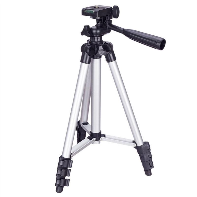 3120 Live Broadcast Tripod 4-Section Folding Legs Aluminum Alloy Tripod Mount with U-Shape Three-Dimensional Tripod Head for DSLR & Digital Camera, Adjustable Height: 34-103cm