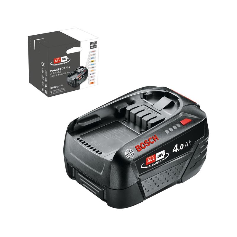 Bosch Battery pack PBA 18V 4.0Ah W-C (18 volt System, 4.0Ah, in Carton Packaging)