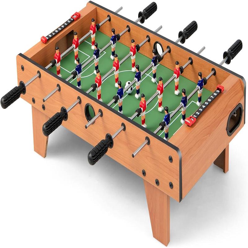 COSTWAY 27'' Football Table Top, Football Soccer Game Toy Set with Wooden Frame for Kids, Family and Party (27'' Football Table Top)