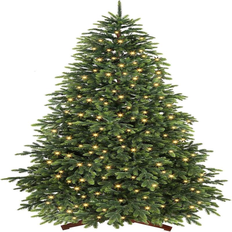 SHareconn 4.5FT Pre Lit Artificial Christmas Tree with 1733 100% PE Branches Tips, 180 Multicolor Lights, Xmas Tree with Multi-Functional Remote Control, Foldable Wooden Stand, Easy Assembly