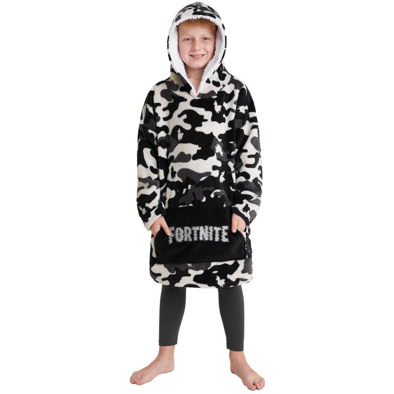 Fortnite Oversized Hoodie Blankets for Boys Fleece Extra Long Warm Wearable Hooded Poncho for Kids and Teens 14+, Gamers Gifts