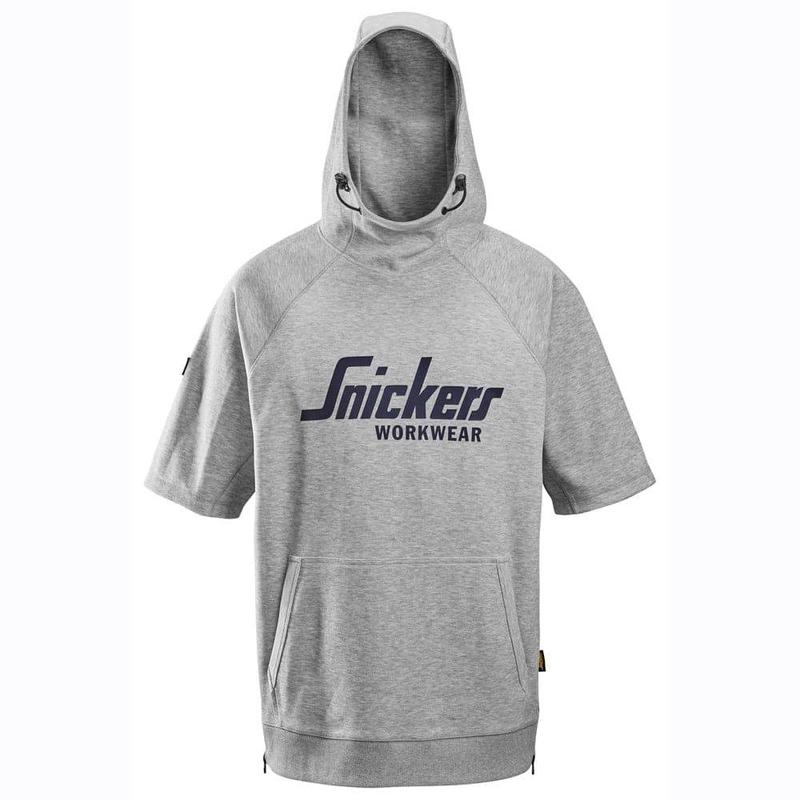 Snickers 2850 Logo Short Sleeve Hoodie Sweatshirt