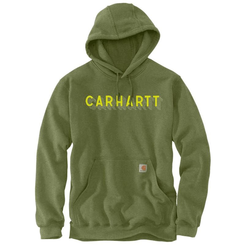 Carhartt 105944 Rain Defender Loose Fit Midweight Logo Graphic Hooded Sweatshirt