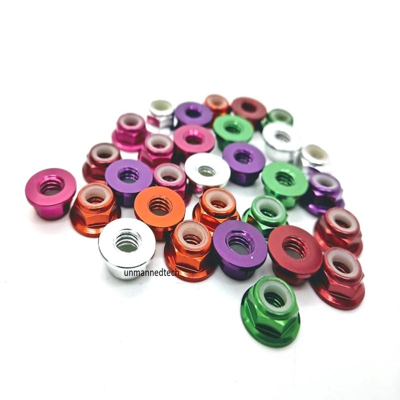 M5 CW Aluminum Low Profile Flanged Propeller Lock Nuts (Pack of 5)