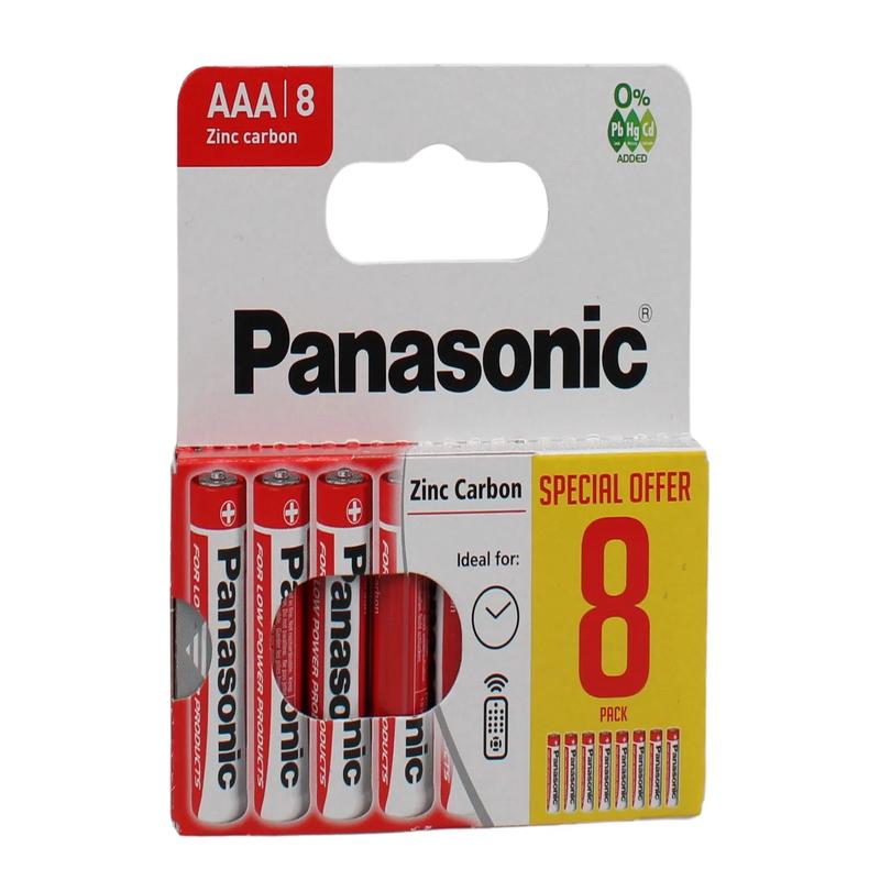 Panasonic Zinc AAA R03 MN2400 Batteries | 8 Pack