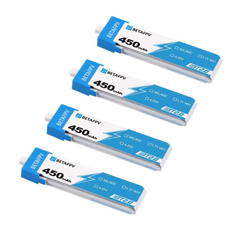 BetaFPV BT2.0 450mAh 1S 30C Battery (pack of 4)