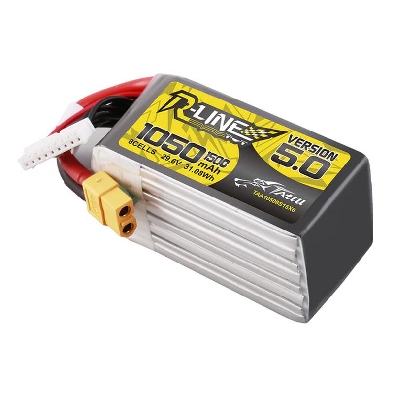 Tattu R-Line Version 5.0 1050mAh 8S 150C 29.6V Lipo Battery Pack With XT60 Plug