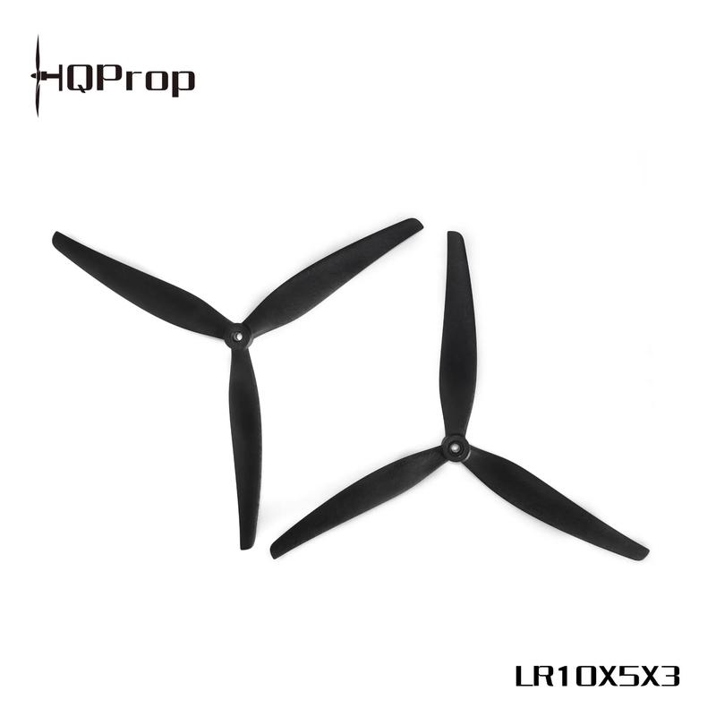 HQProp LR10X5X3 (1CW+1CCW) Black-Glass Fiber Reinforced Nylon