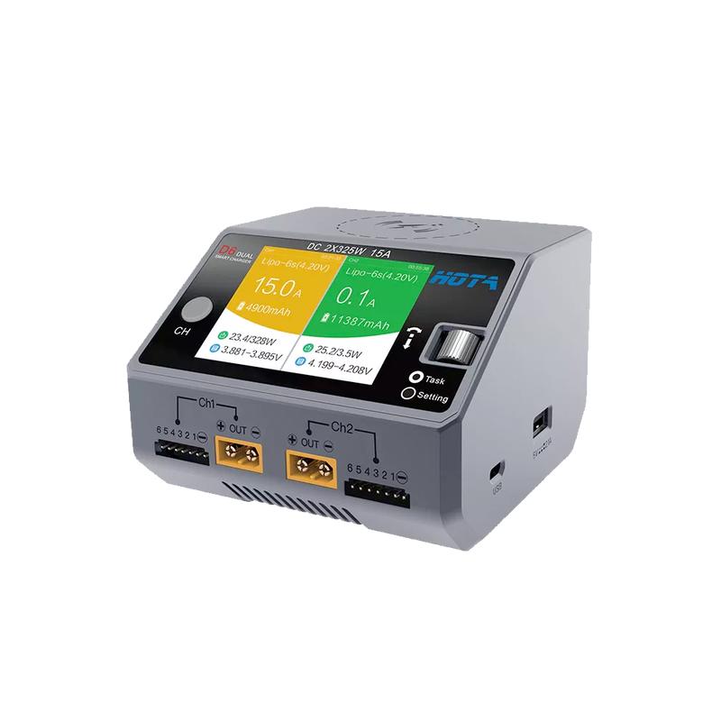 HOTA D6 Pro Dual Charger 1-6S AC200W/DC650W 15A w/ wireless cellphone charging
