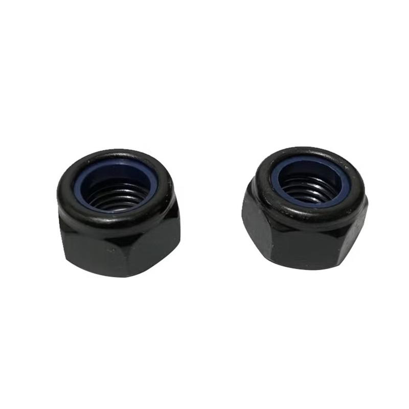 10pc M2/3/5 Nylon Locking Nuts Pack 4.8 Steel Black