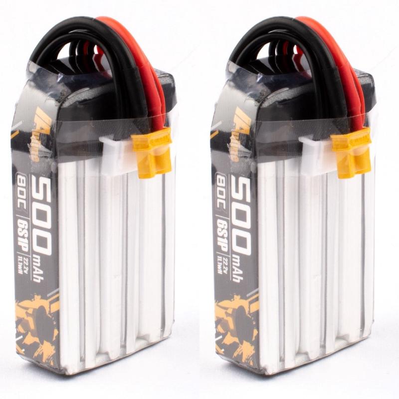 AuLine 500mAh 6S 22.2V 80C XT30 Lipo Battery (2 Pack)