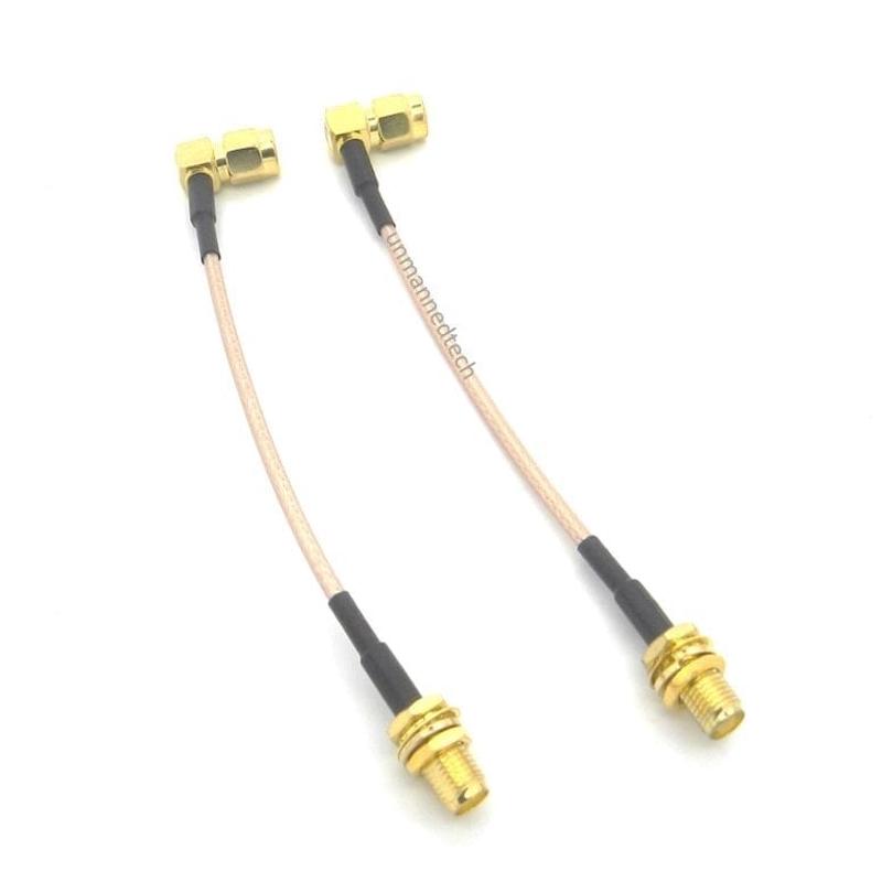 90 Degree SMA Male to SMA Female Pigtail Extension Cable (Pack of 2)