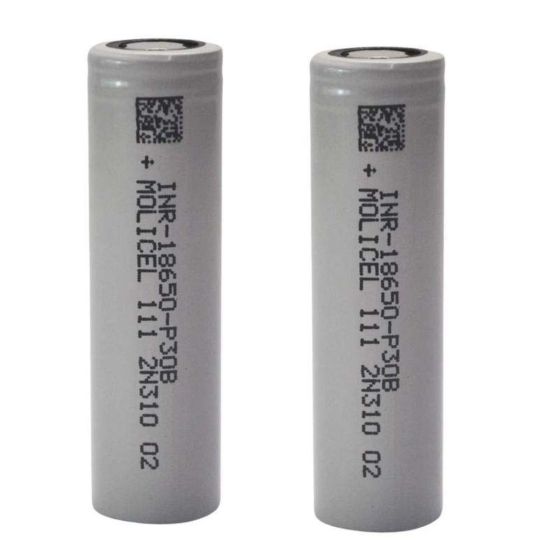 2pc Molicel INR-18650-P30B 3000mAh 30A Lithium Ion Battery