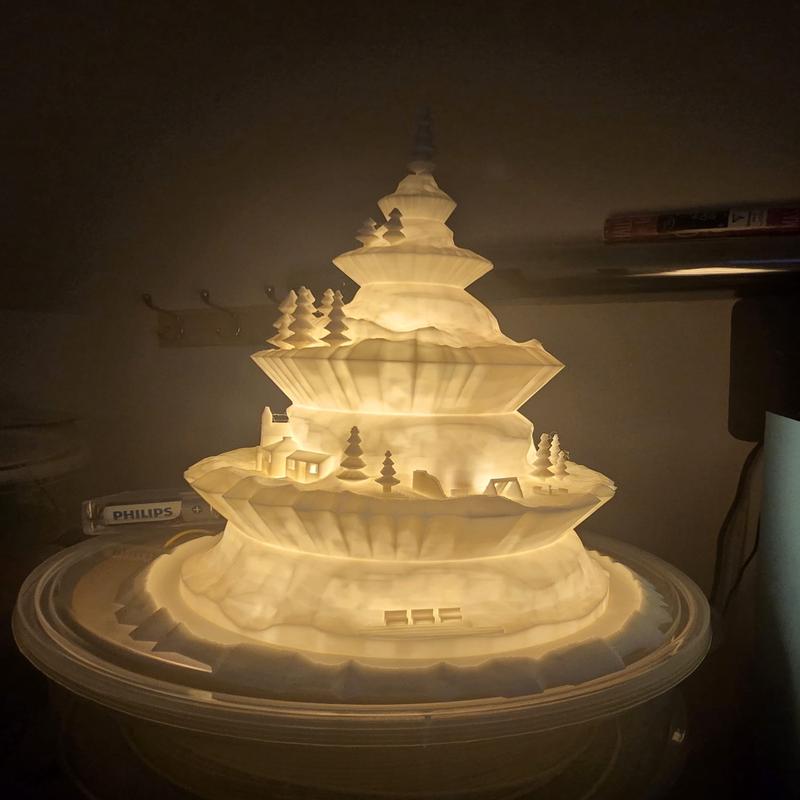 Woodland Winter Ornament Mountain Scene Christmas Decoration