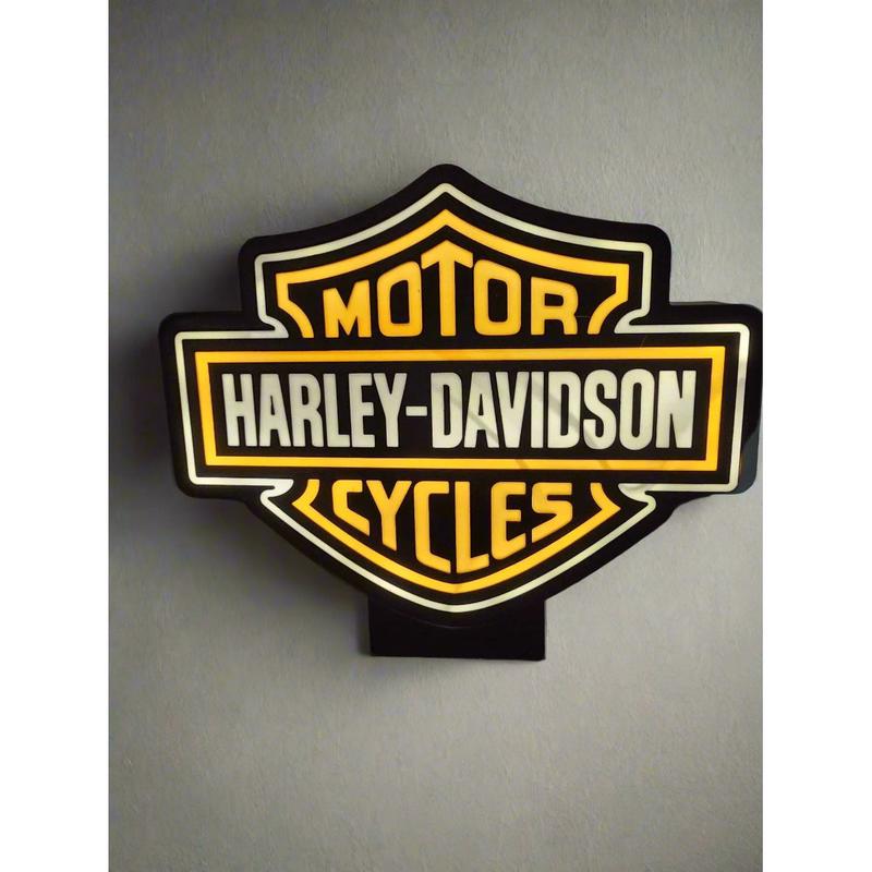 Harley-Davidson LED Lightbox Battery Powered Garage Display (No Batteries Included)