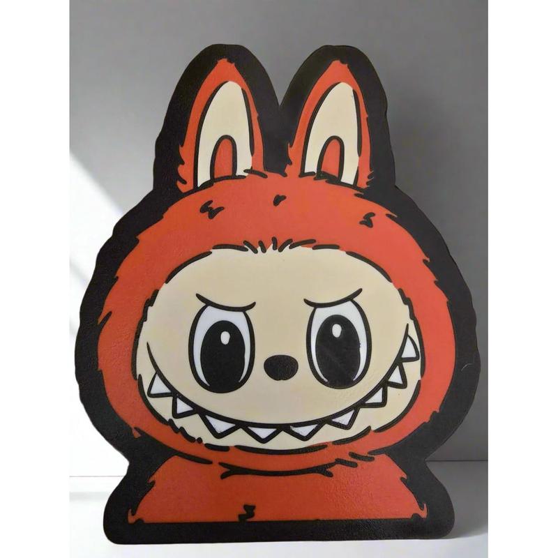 Red Labubu LED Lightbox 7"x8.5" Collectors Glow Panel for Pop Mart Fans (Battery Powered, No Batteries Included)