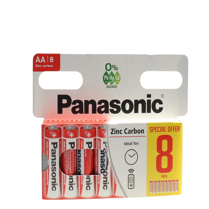 Panasonic Zinc AA R6 UM3 Batteries 8 Pack