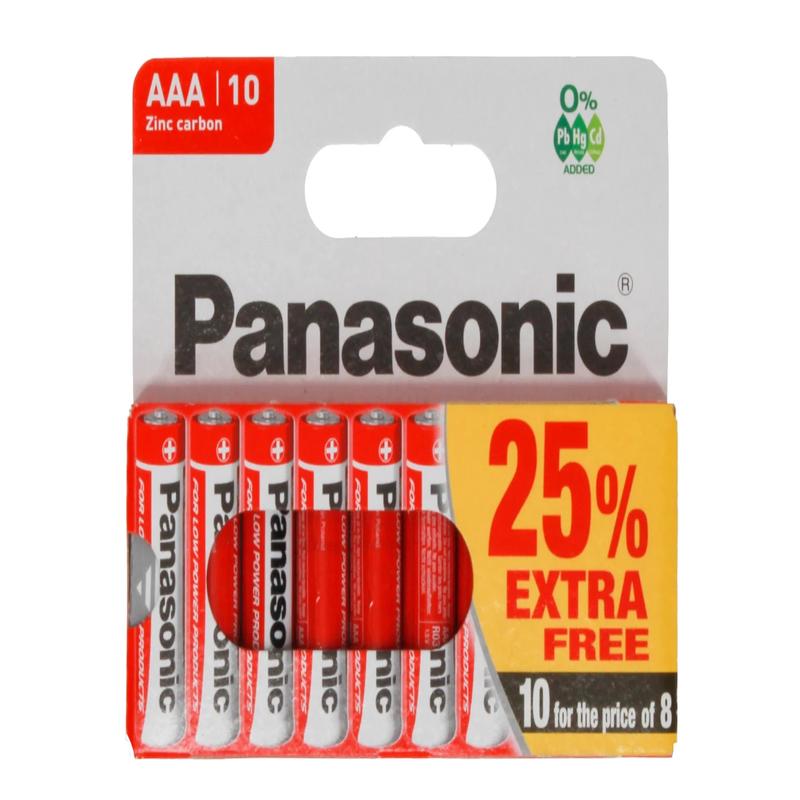 Panasonic Zinc AAA LR03 Batteries | 10 Pack