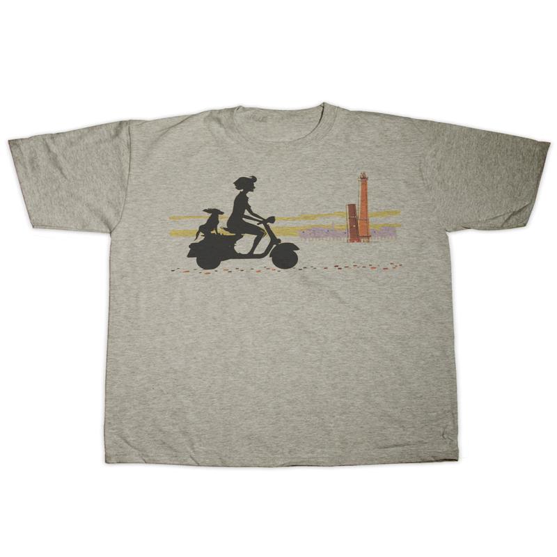 Scooter Girl & Dog T Shirt