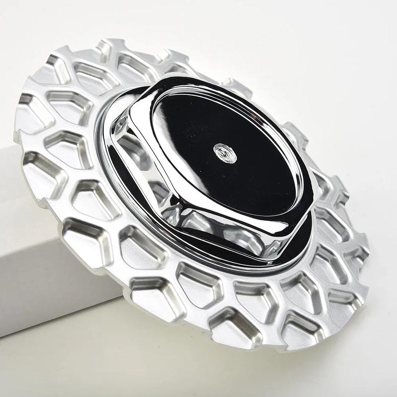 1pc Wheel Center Cap Silver 6.18 Inch/2.05 Inch 157 MM/52 MM Wheel Center Hub Cap Flower Pattern Personalized Tire Hub Sticker