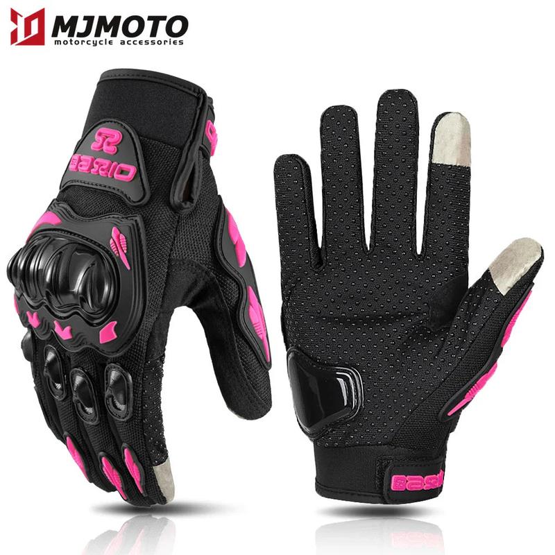 Summer Lady Pink Motorcycle Gloves Women Breathable Motorbike Riding Gloves Anti-fall Touch Function Motocross Moto Biker Gloves