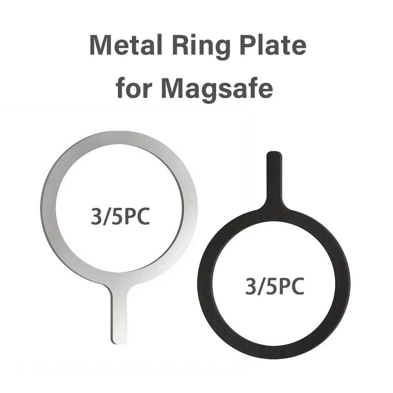 3/5 PC Metal Ring Plate for Magsafe Accessories for iPhone 14 15 Magnetic Mobile Phone Holder Car Wireless Charger Iron Sheet