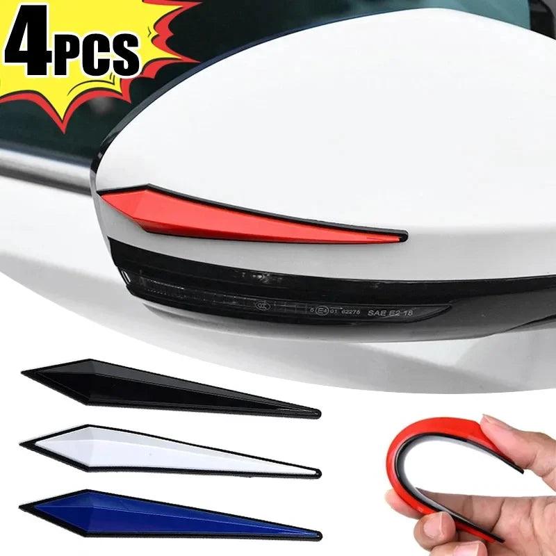 4pcs Car Antis-scratch Protective Sticker Body Bumper Anti-collision Protection Door Rearview Mirror Edge Guard Rubber Strip