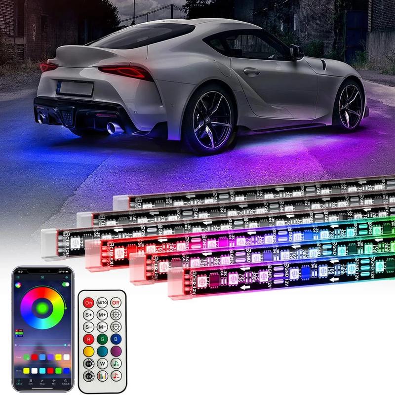 RGB Flexible Car Underglow Light Strip 12V LED Underbody Ambient Light with App Control Neon Decorative Lamps
