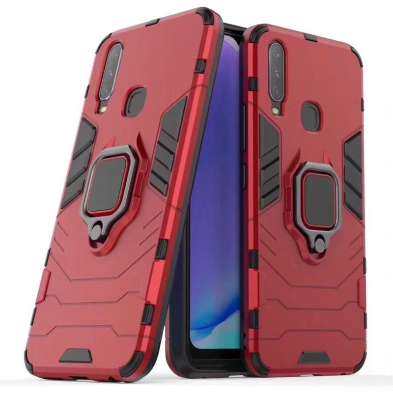 PC + TPU Shockproof Protective Case for Vivo Y17, with Magnetic Ring Holder