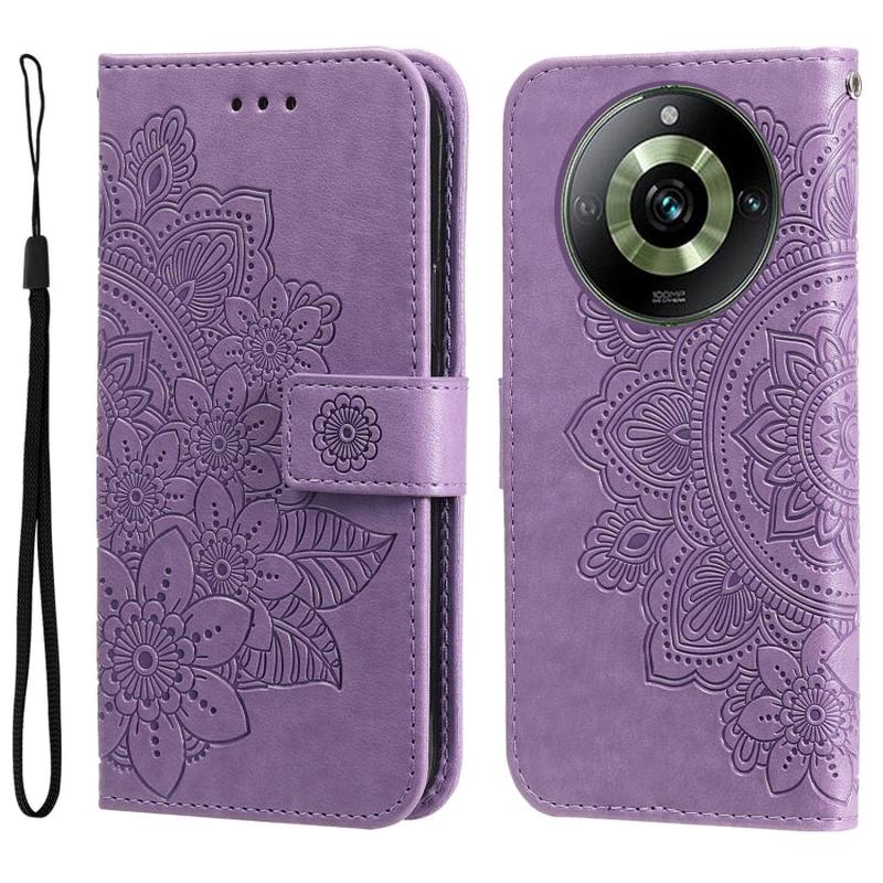 Seven-petal Flowers Embossing Leather Phone Case