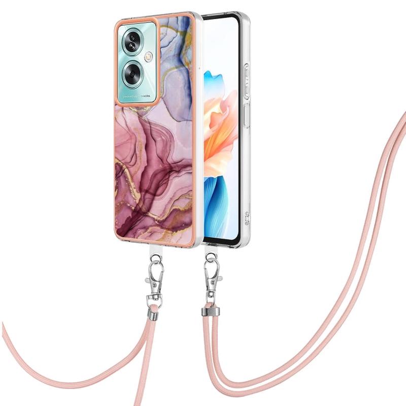 Electroplating Marble Dual-side IMD Phone Case with Lanyard