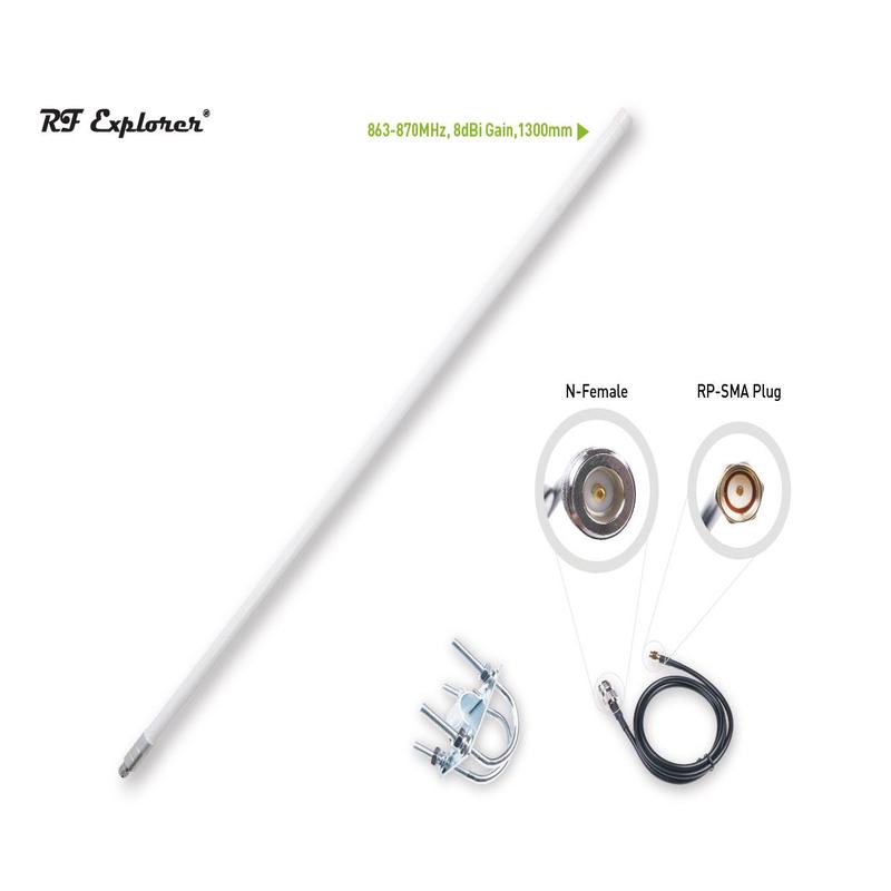 LoRa 8dBi Fiberglass Antenna Kit (863-870MHz 1300mm) RF Explorer RFELA-4/88X
