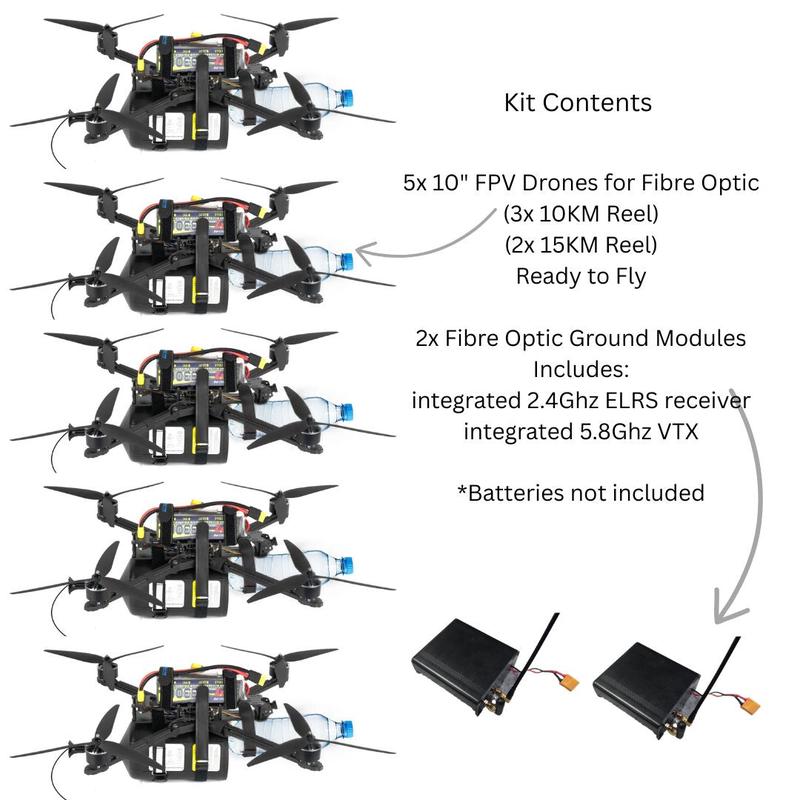 10" Fibre Optic FPV Drone Training Starter Kit (5x drones)