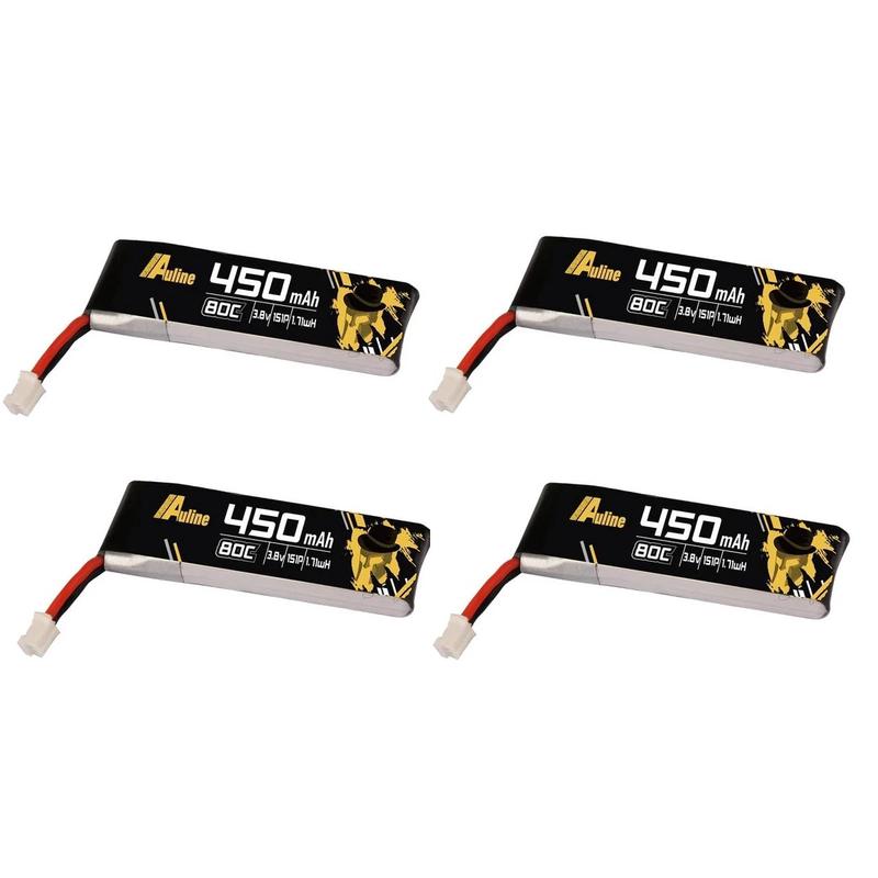 AuLine 450mAh 1S 3.8V HV 80C PH2.0 Lipo Battery (4 pack)