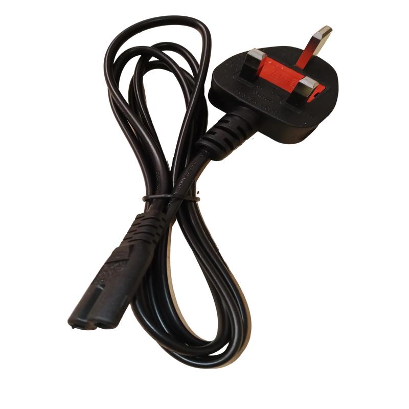 13A IEC 60320 C7 (figure-8, shotgun) connector (UK plug)