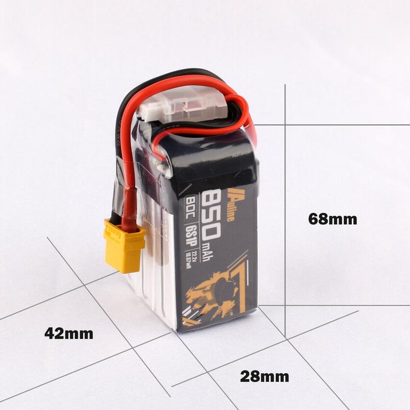 AuLine 850mAh 6S 22.2V 80C XT60 Lipo Battery