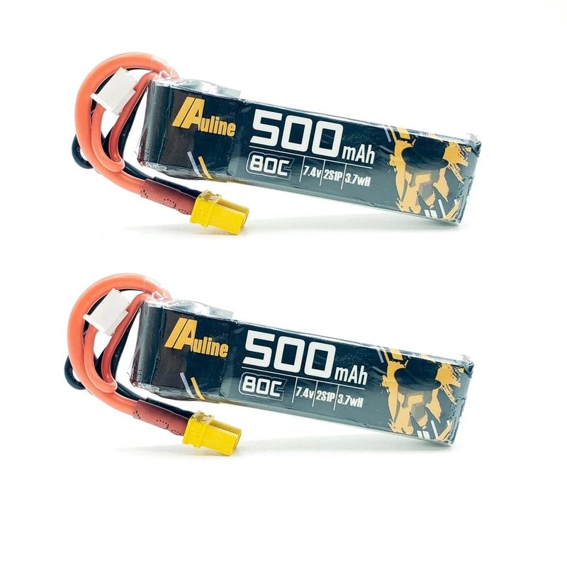 AuLine 500mAh 2S 7.4V 80C XT30 Lipo Battery (2 Pack)